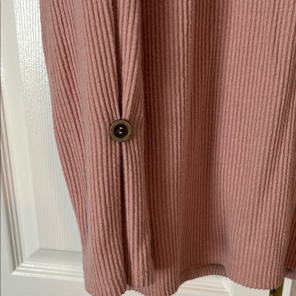 Pink Ribbed Henley Shirt - Picture 2 of 5